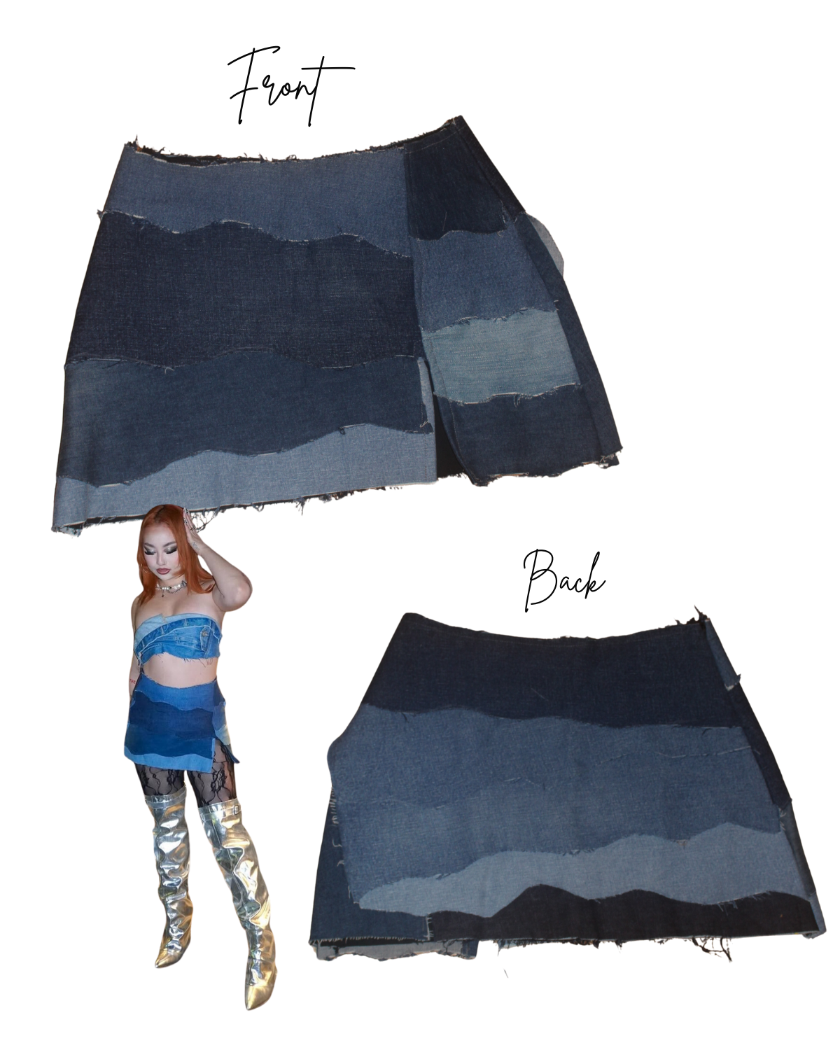DENIM RIFT MINI SKIRT