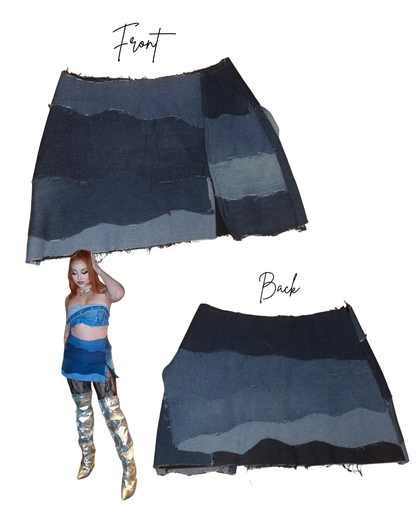 DENIM RIFT MINI SKIRT