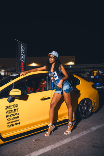 ONE OFF Blue Flame Grid Vest