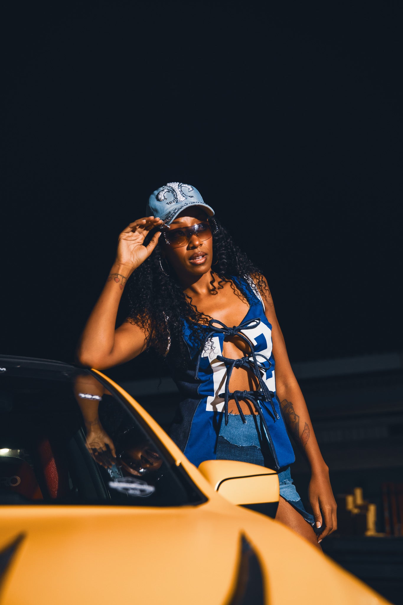 ONE OFF Blue Flame Grid Vest