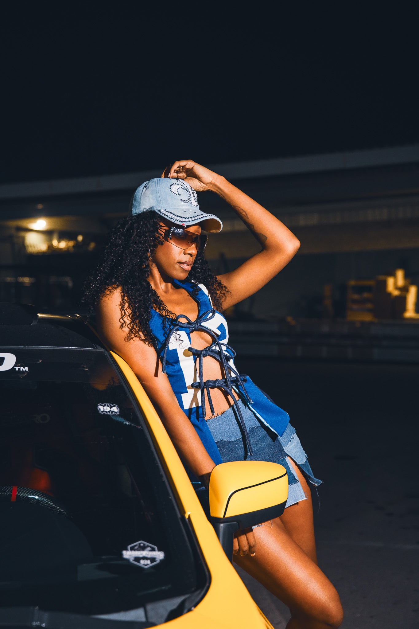 ONE OFF Blue Flame Grid Vest