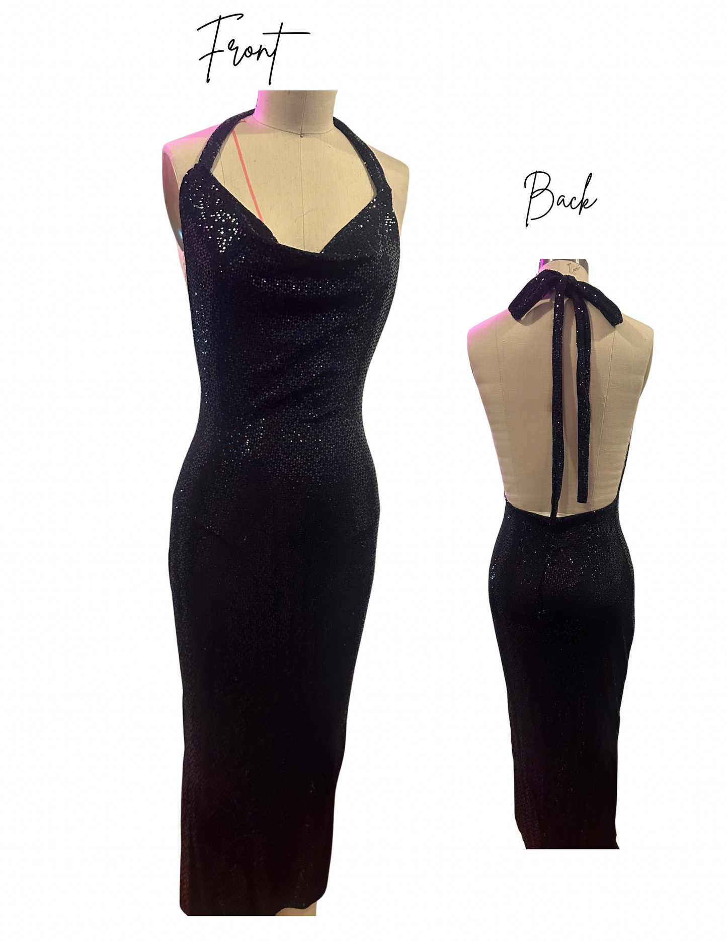 Midnight Muse Halter Dress