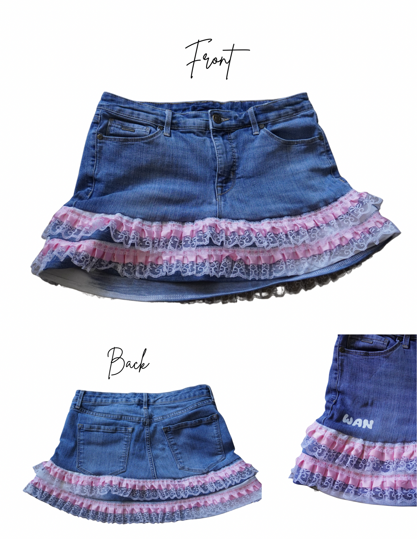ONE OFF Baby Doll Denim Ruffle Skirt