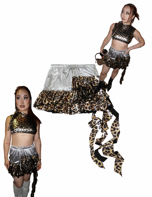 Leopard Riot Ruffle Skirt