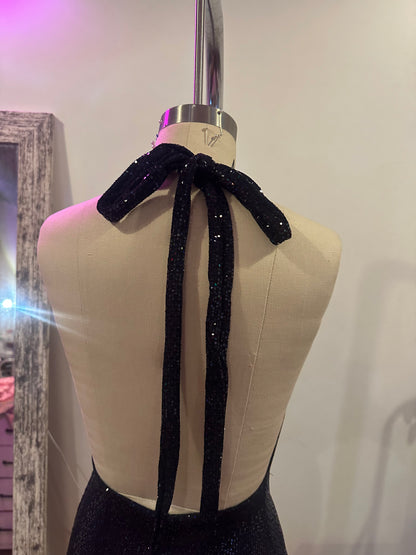 Midnight Muse Halter Dress