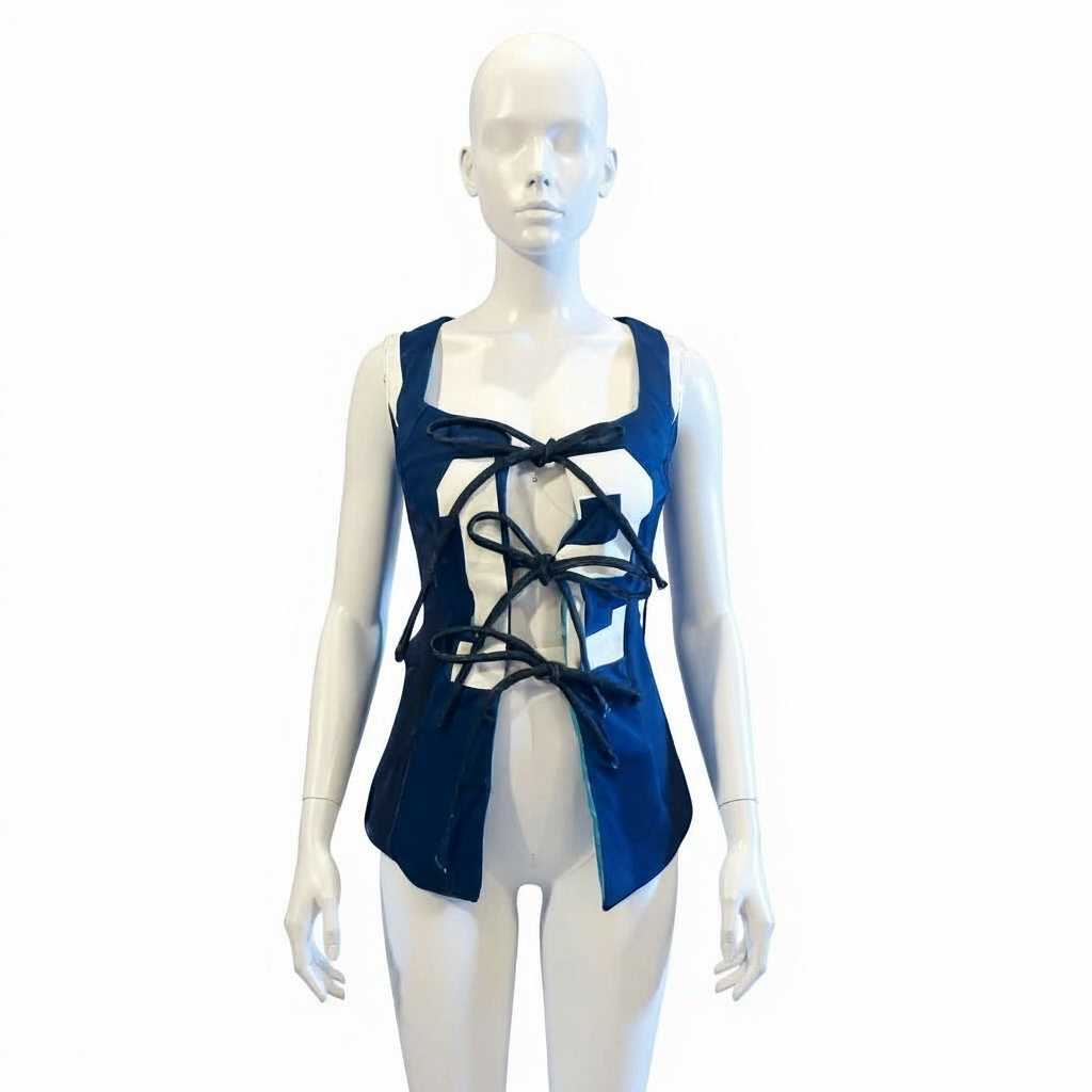ONE OFF Blue Flame Grid Vest