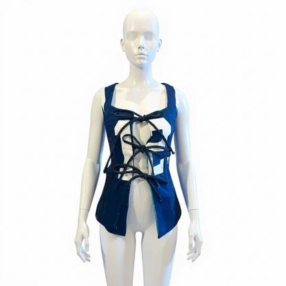 ONE OFF Blue Flame Grid Vest
